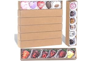 SLShePack 20Pack 12x2¼x2 Inch Bakery Boxes for Chocolate Covered Strawberry,Macaron,Truffle, Cocoa Bombs, Cookie,Soap Boxes