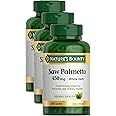 Nature's Bounty Saw Palmetto Support for Prostate and Urinary Health, Herbal Health Supplement, 450mg, 250 Capsules (Pack of 3)