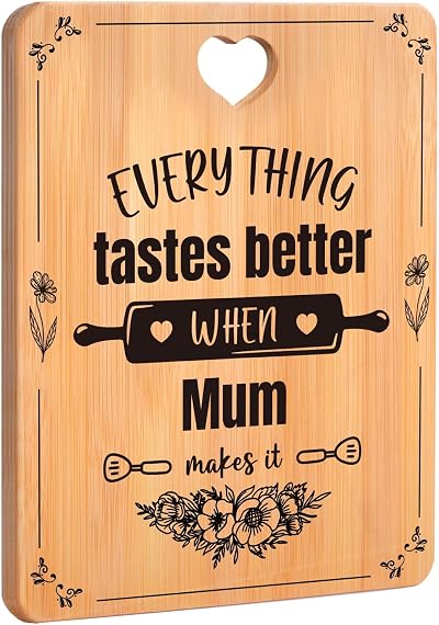 Apjielop Engraved Bamboo Cutting Board for Mum Mothers Day Birthday Gift