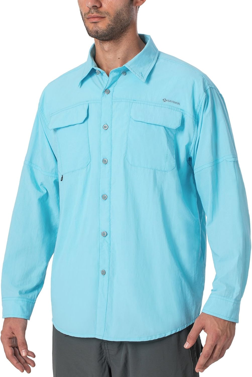 Naviskin Men's UPF 50+ Sun Protection Hiking Fishing Shirt Lightweight Quick Dry SPF Outdoor Long Sleeve Shirt at  Men’s Clothing store