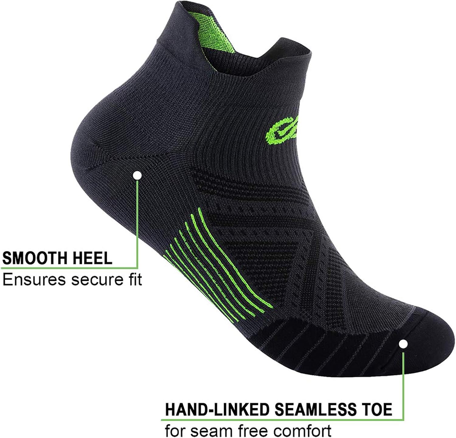 PAPLUS Ankle Compression Sock for Men and Women 2/4/6 Pairs, Low Cut Compression Running Sock with Ankle Support: Clothing
