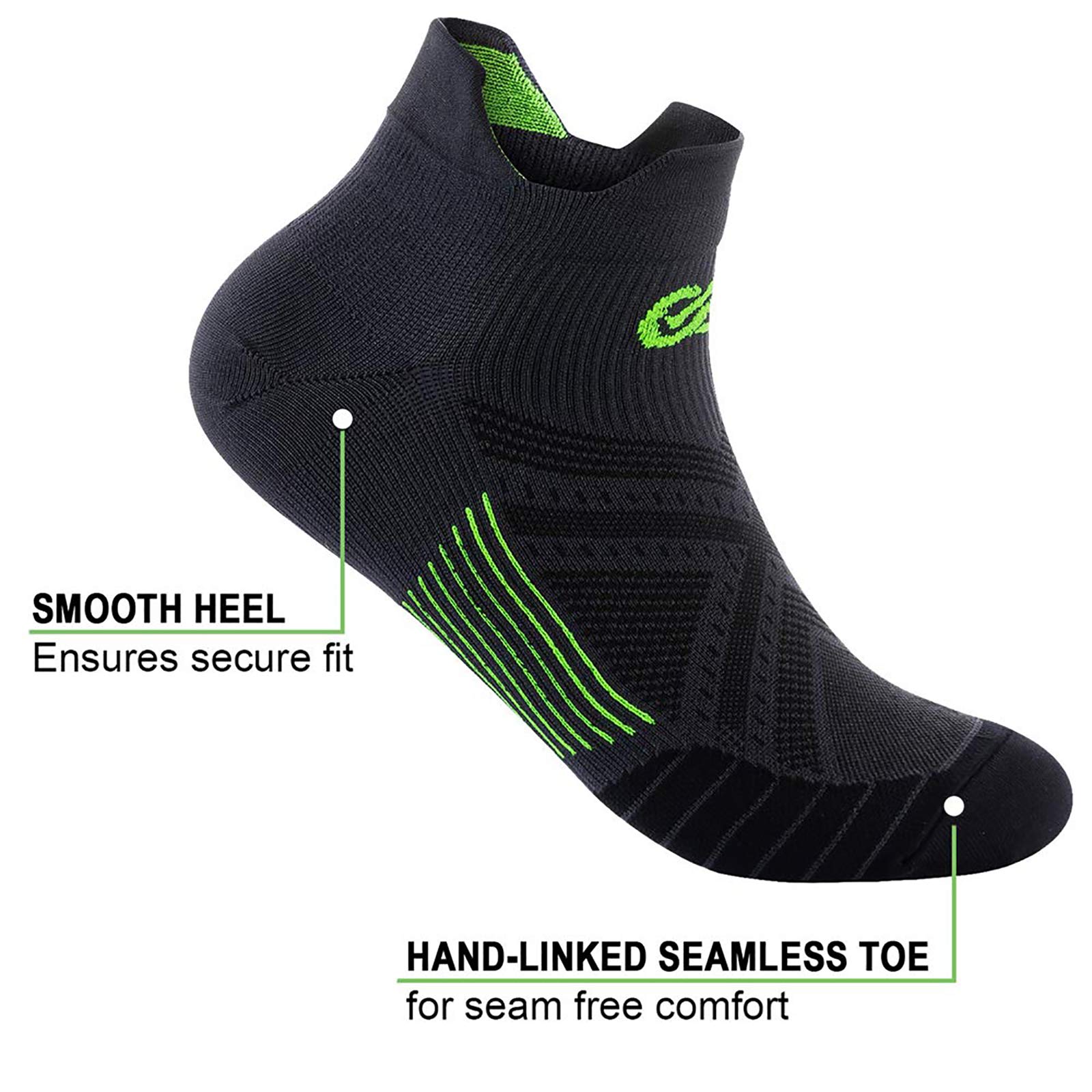 PAPLUS Ankle Compression Sock for Men and Women 2/4/6 Pairs, Low Cut Compression Running Sock with Ankle Support
