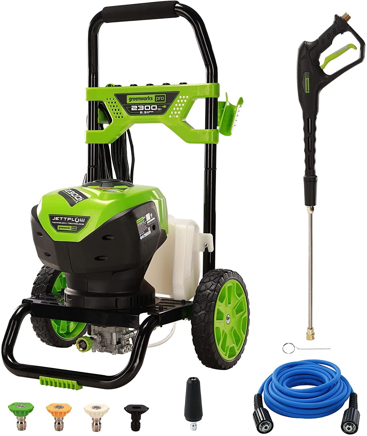 Photo 1 of Greenworks 2300 PSI TruBrushless (2.3 GPM) Electric Pressure Washer, 25’ Hose, Quick Connect Wand, 15, 24, 40 Degree Soap and Turbo Nozzle