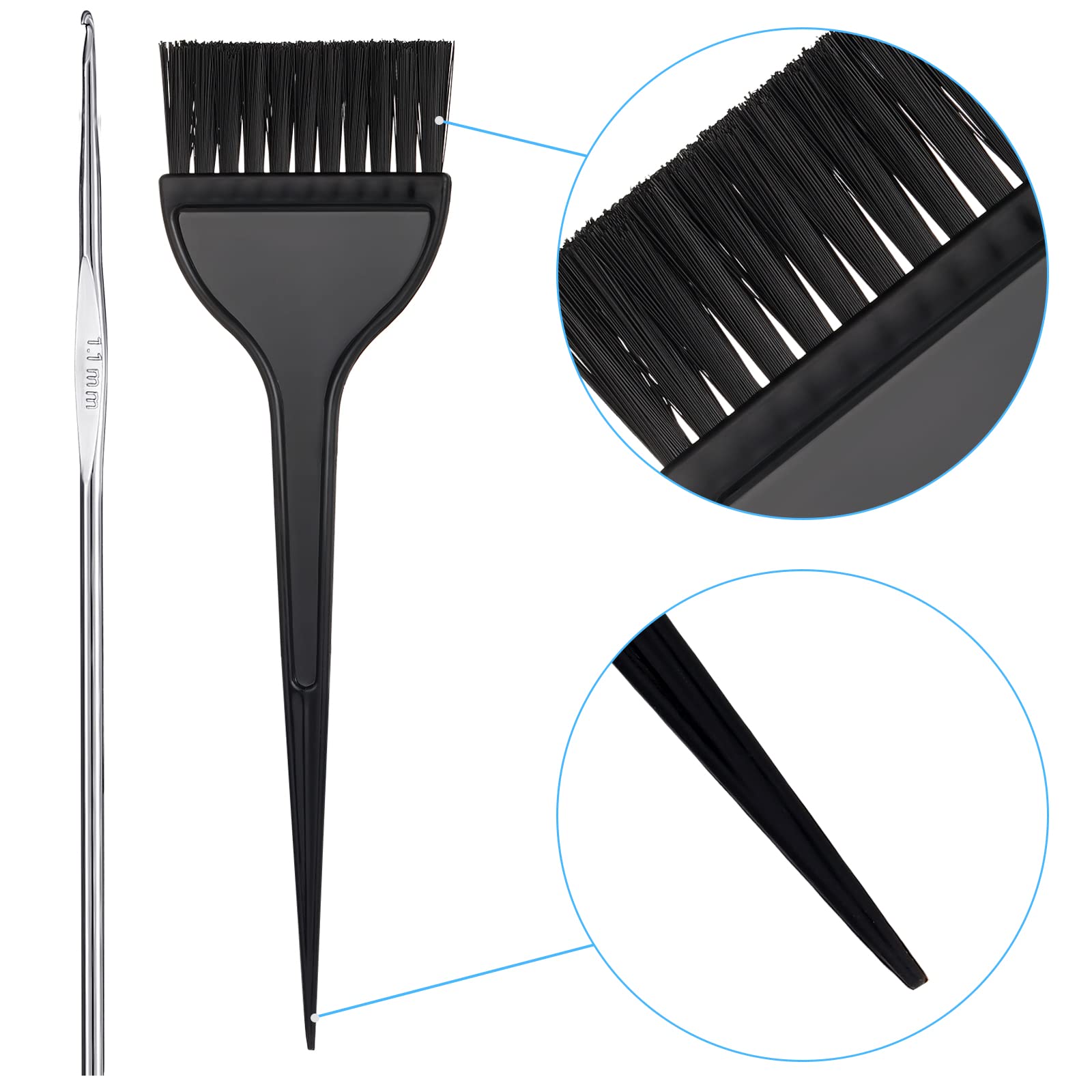 Boao 3 Sets Highlight Cap Sets, Highlighting Caps for Hair, Dye Bleach Cap With Hole And Hook, Dye Kit for Hair Frosting, Highlighting, Color Accessories (Assorted Colors)