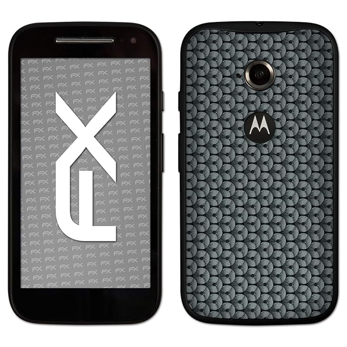 atFolix Skin kompatibel mit Motorola Moto E 2. Generation 2015, Designfolie Sticker (FX-Honeycomb-Grey), Waben-Struktur/Honig