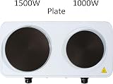 Daewoo Double Electric Hot Plate Dual Adjustable Thermostats Compact Portable view 5