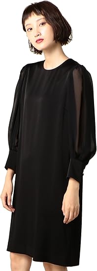 Amazon ビューティ ユース ユナイテッドアローズ Beauty Youth United Arrows By Dress サテンシフォンパフスリーブドレス 0900 Black 09 Free パーティードレス 通販