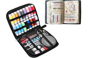 Beginner Stitch Book Embroidery Kit,Embroidery Learning Set With Travel-friendly Case,Stitch Reference Book,Essential Tools,C