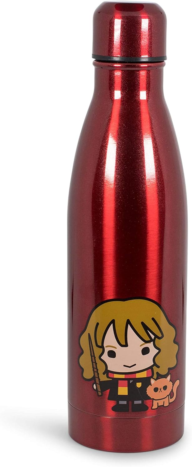 Harry Potter Hermione Aluminum Sleek Insulated 16 Ounce Travel Water Bottle, Red, 473 ml