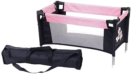 Bayer Chic 2000 652 46 - Puppen-Reisebett, pink Checker