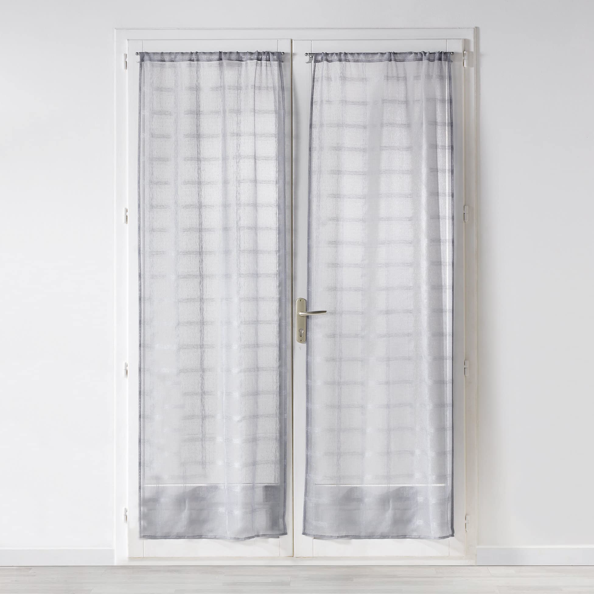 Douceur d'Intérieur - Pair of Straight Curtain Rod 2 x 70 x 200 cm Sand Candie Grey