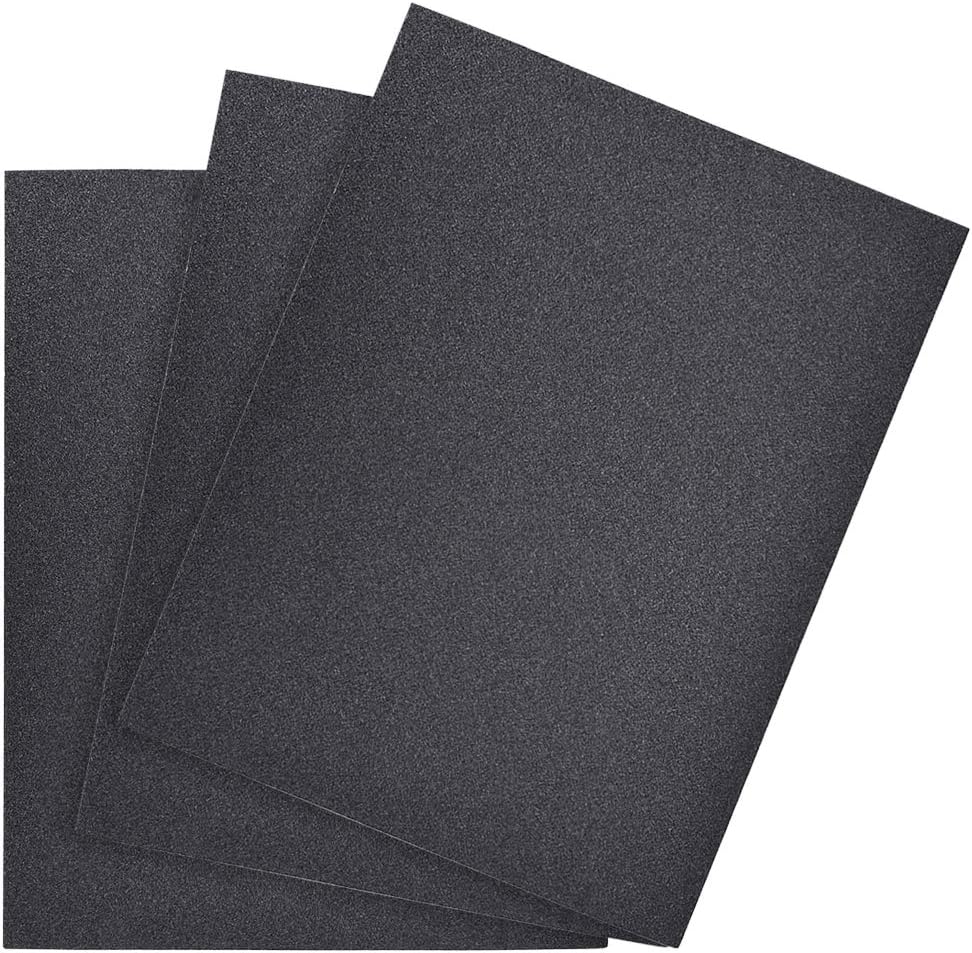 sourcing map 120 Grits Sanding Sheets 9-inch x 11-inch Wet Dry Silicon Carbide Sandpaper for Wood Furniture Metal Polishing 3pcs