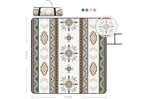 YRXRUS Picnic Blankets, Boho Picnic Mat for Waterproof Foldable, 79”x79” Extra Large Thick, Sandproof Oversized Outdoor Mat, for Parties, Camping, Park, Travel, Grass Gifts