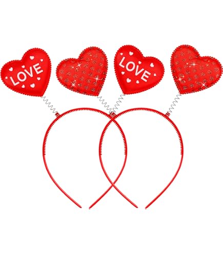 Diadema Y Gafas De Corazón Para San Valentín: Accesorios De Cupido Románticos Y Brillantes Para Parejas Y Fiestas
