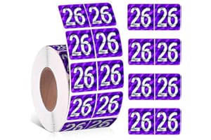 ZZUNKN 2026 Year Stickers, File Folder Year Labels, Color Coded Year Stickers for End Tab File Folders Office Supplies, 500/Roll, 1 Roll, 3/4" x 1-1/2" (PVC Purple)