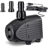NFESOLAR Ultra Quiet Submersible Water Pump 880GPH Size 5.3Lx3.5Wx4.3H in | 60W Pond Pump with Dry Burning Protection, 10ft Cord, 9ft High Lift for Fountains, Waterfall, Hydroponics, Aquariums KF206
