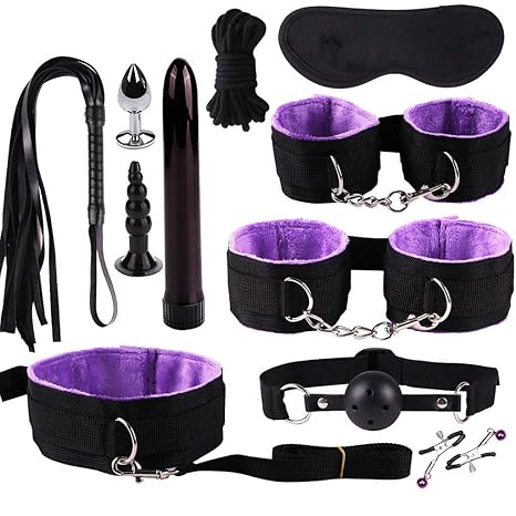 11 Pcs Frauen Herren Sexspielzeug eingestellt Spielzeug für Erwachsene Plugs Anal Vibrator Handschellen Maske Brustklammern V