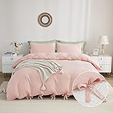 annadaif Pink Duvet Cover Full (79x90 Inch), 3 Pieces (2 Pillowcases, 1 Duvet Cover) Ultra Soft Bowknot Duvet Cover Set, Easy Care Bedding Set for Men, Women (NO Comforter)