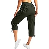 Soothfeel Women's Cargo Capris Pants with 6 Pockets Lightweight Quick Dry Travel Hiking Summer Pants for Women Casual