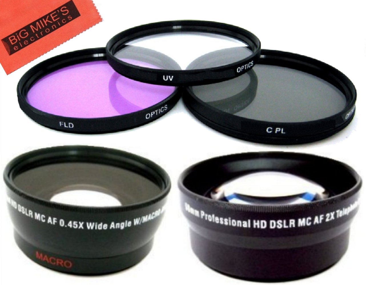 Deluxe Lens Kit for Canon Vixia HFG10, HF G40, HFS30, XA10, XA20, XA25,  XF100, XF105, GL1, GL2 Camcorders - Includes 58mm 3PC Filter Kit + 58mm  2.2X ...