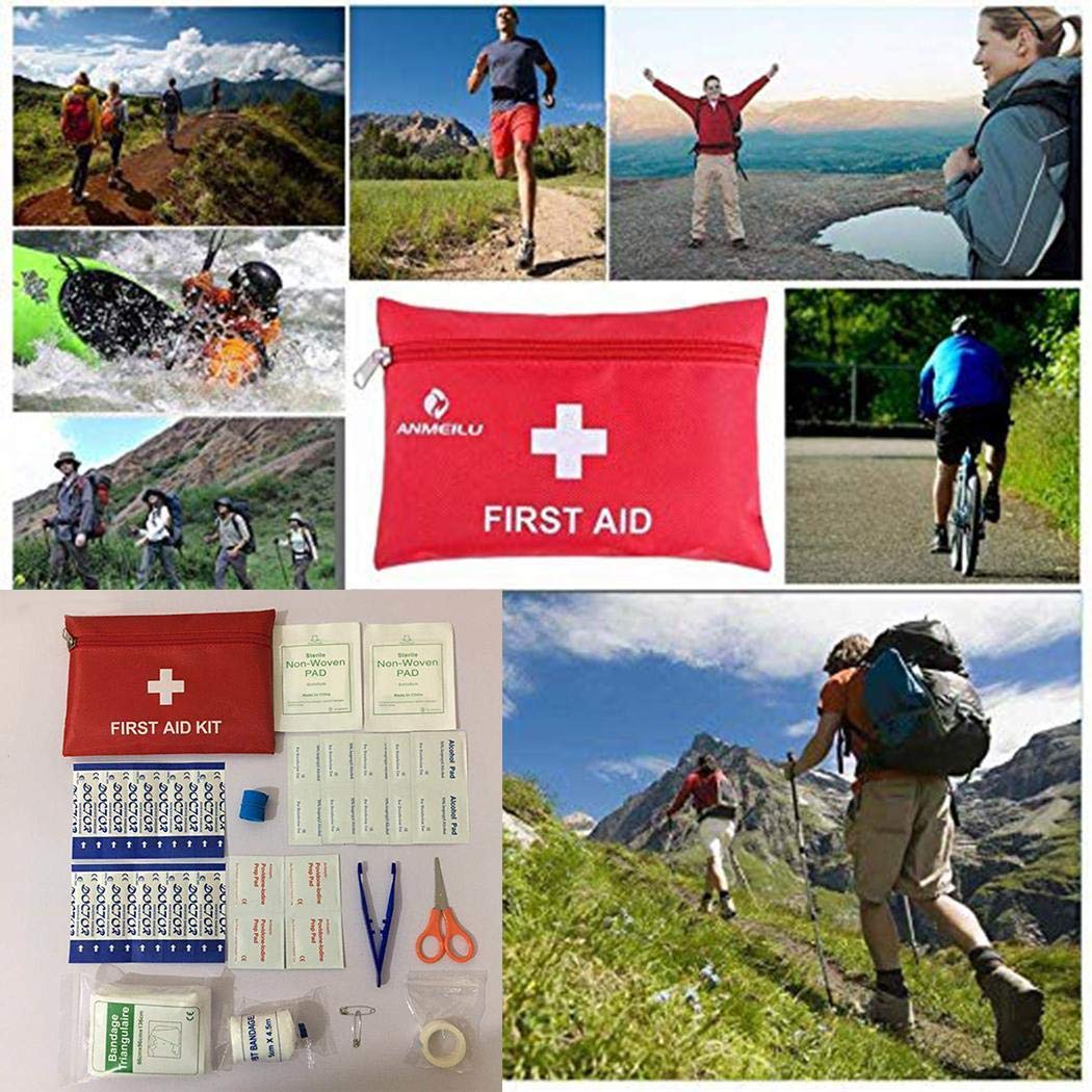 Alisena 12pcs/Set First Aid Kit, Convenient Survival Medical Kit Outdoor Emergency Bag Durable Waterproof Compact Response Trauma Bag for Home Car School Sports Travel Outdoor Hiking Camping