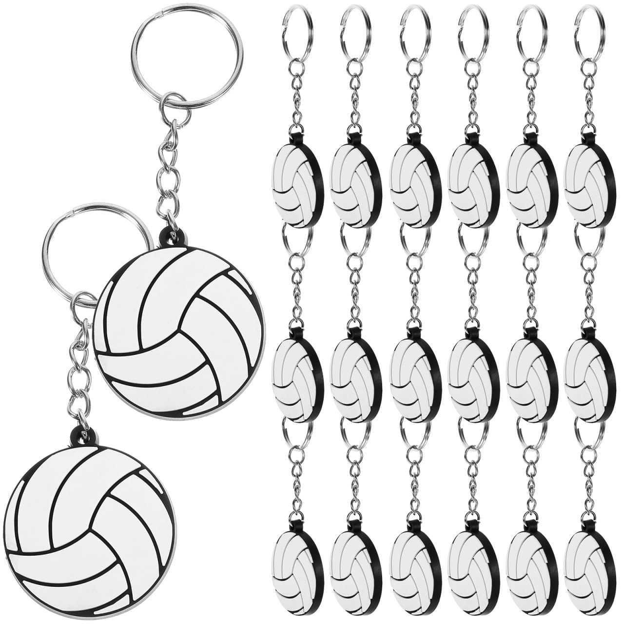 Sosoport Volleyball Keychains 20 Pack Compact Lightweight Pvc Bag Pendants Sports Key Rings Volleyball Party Favors for Fans and Players