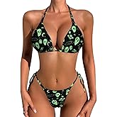Bikini Set for Women Two Piece Swimsuits V Neck Halter String Triangle Bathing Suits