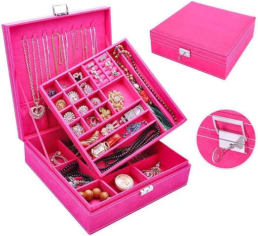 Amazon Com Jewelry Box For Women Qbeel 2 Layer 36 Compartments