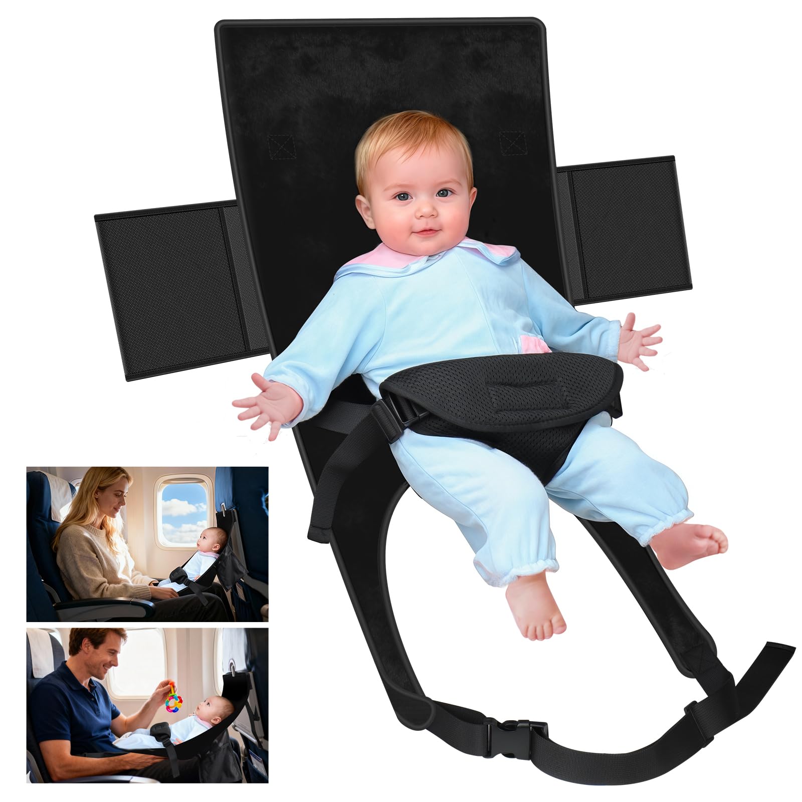 Photo 1 of TRELC Portable Baby Airplane Bed, Toddler Airplane Bed for 1-8 Months Old Baby, Babies Infant Beds for Flight, Baby Travel Essential for Flying