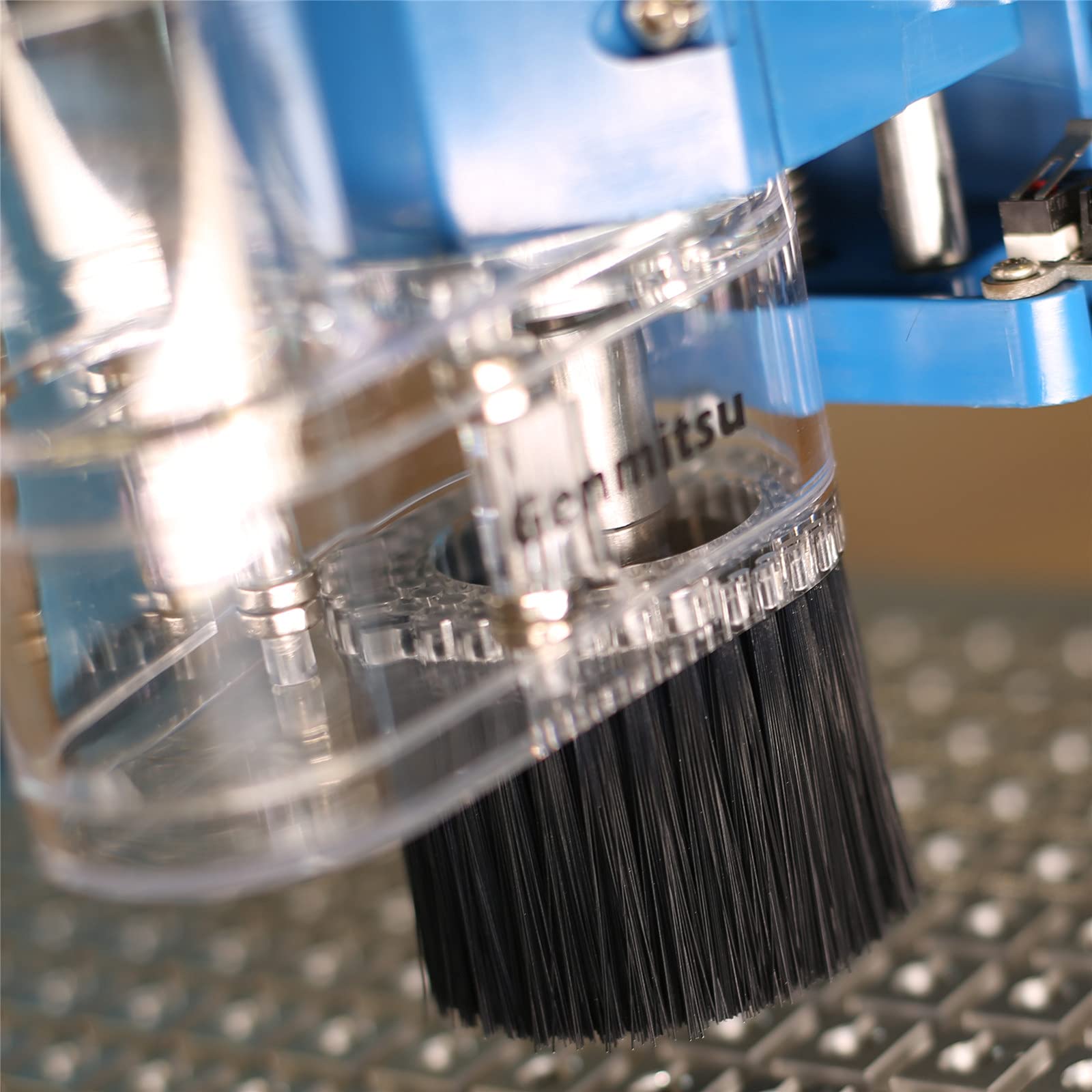 Genmitsu CNC Dust Shoe ABS Cover Cleaner for 3018 Series CNC Router/CNC Machines with a 42mm Diameter Motor, Hose Adapter Outer Diameter 38mm (1.5″), Transparent