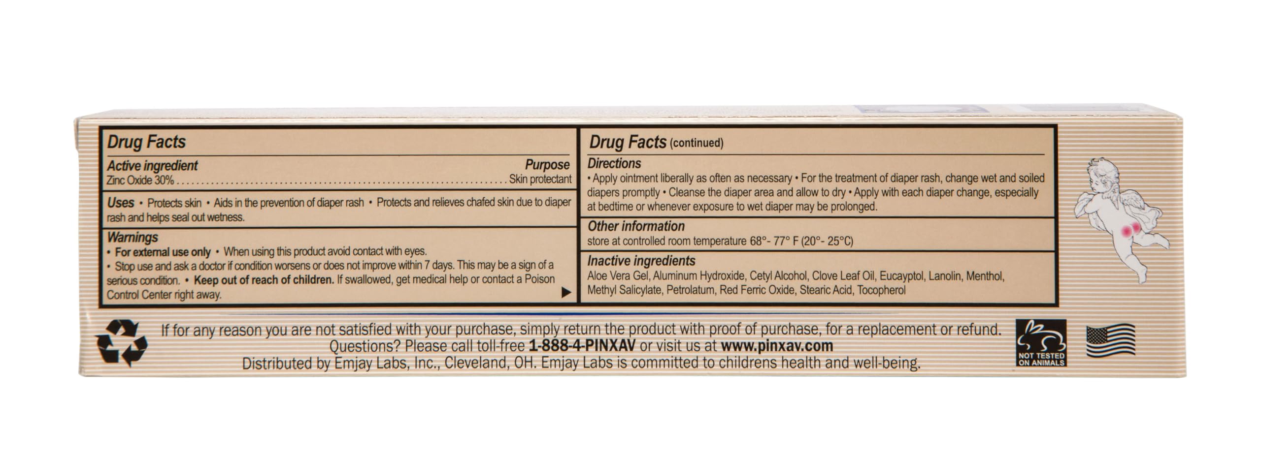 PINXAV Healing Cream, Fast Relief for Diaper Rash, Eczema, Chafing, Bed Sores, Acne, and Minor Cuts and Burns (4 OZ)