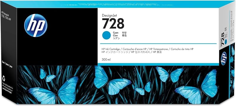 HP 728 Cyan 300ml High Capacity Genuine Ink Cartridge F9K17A DesignJet T730 T830