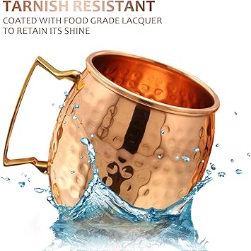 Moscow Mule Copper Mugs Set Of 4 By Bweiss 100 Pure Copper Bonus 4 Copper Straws4 Coasters 1 Shot Mughandmade Hammered Copper Cups