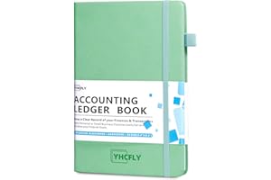 YHCFLY Accounting Ledger Book Accounting Log for Small Business Bookkeeping & Personal Use- Hardcover Account Tracker Notebook for Tracking Money, Expenses, Deposits & Balance-5.8X 8.3″,Green