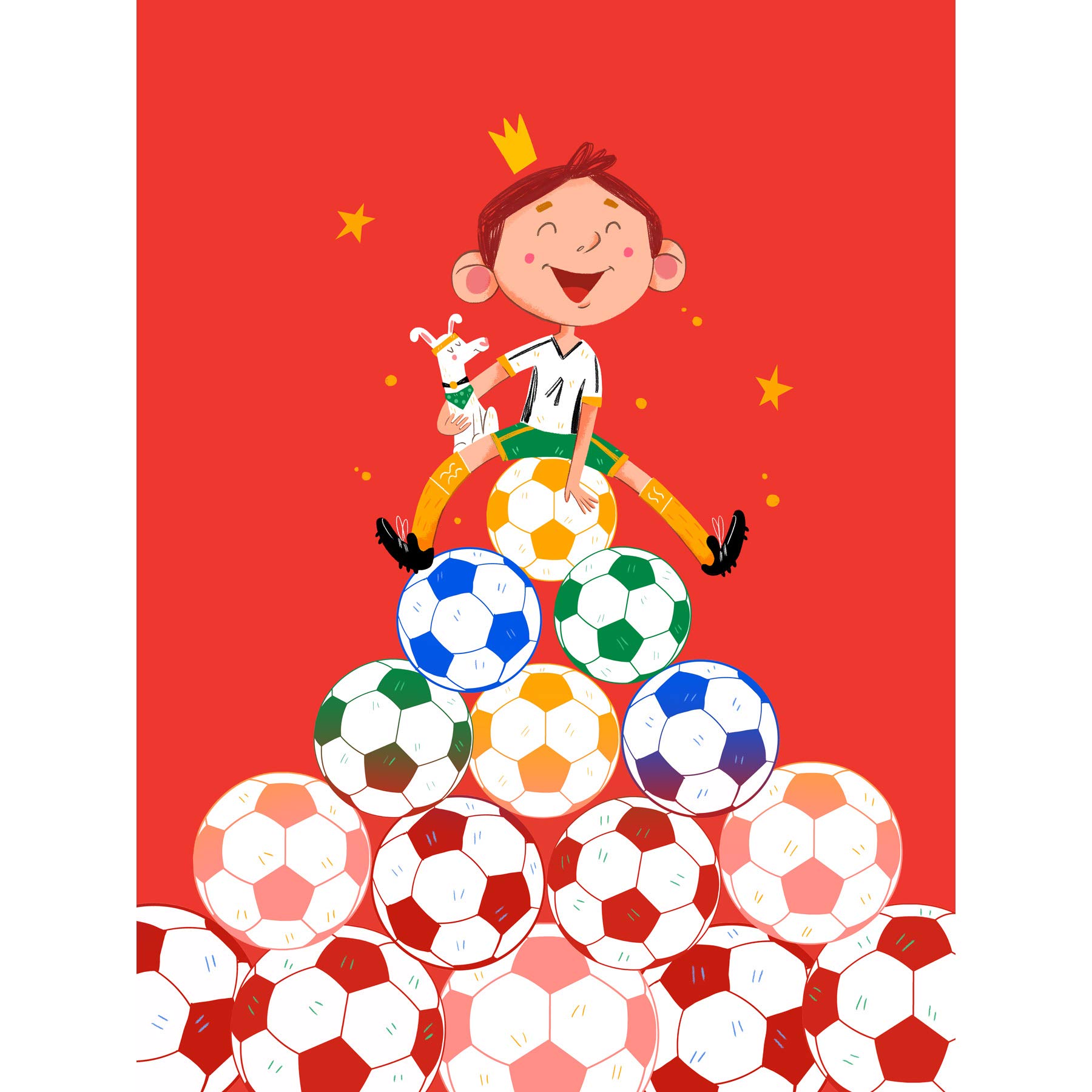 Wee Blue Coo Football Soccer Dog Large Art Print Poster Wall Decor — image 1