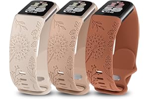 Minyee 3 Packs Floral Engraved Band Compatible with Fitbit Charge 6 Bands/Fitbit Charge 5 Bands Women, Cute Soft Silicone Dandelion Flower Pattern Sport Designer Fancy Summer Strap for Charge 6/54.7 out of 5 stars 1,0792 offers from $9.99