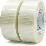 BOMEI PACK 2 Roll Filament Tape Crossweave 50mm x 50m Bi-Directional Fiberglass view 1