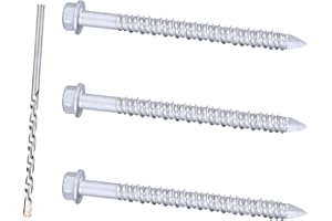 Bobibbi 1/4 x 2-1/4" 410 Stainless Steel Hex Head Tapcon Concrete Screw Anchor, for Anchoring to Masonry, Block or Brick (100Pcs)