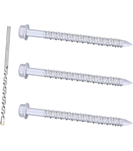 Viti Testa Piatta Phillips Viti Per Calcestruzzo/Muratura 3/16 X 2-1/4 - Testa Phillips Piatta, Confezione Da 2500 Pezzi Viti Professionali Platonix