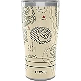 Tervis Traveler Trail Map Triple Insulated Tumbler Travel Cup Keeps Drinks Cold & Hot, 20oz, Stainless Steel