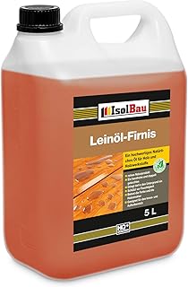 5 Liter Doppelt Gekocht NATUR Holzschutz LEINÖL- FIRNIS Holzöl Leinölfirnis Holz Möbel Lasur Holzschutz Holzpflege Harzfrei Lackfirnis Harzfrei
