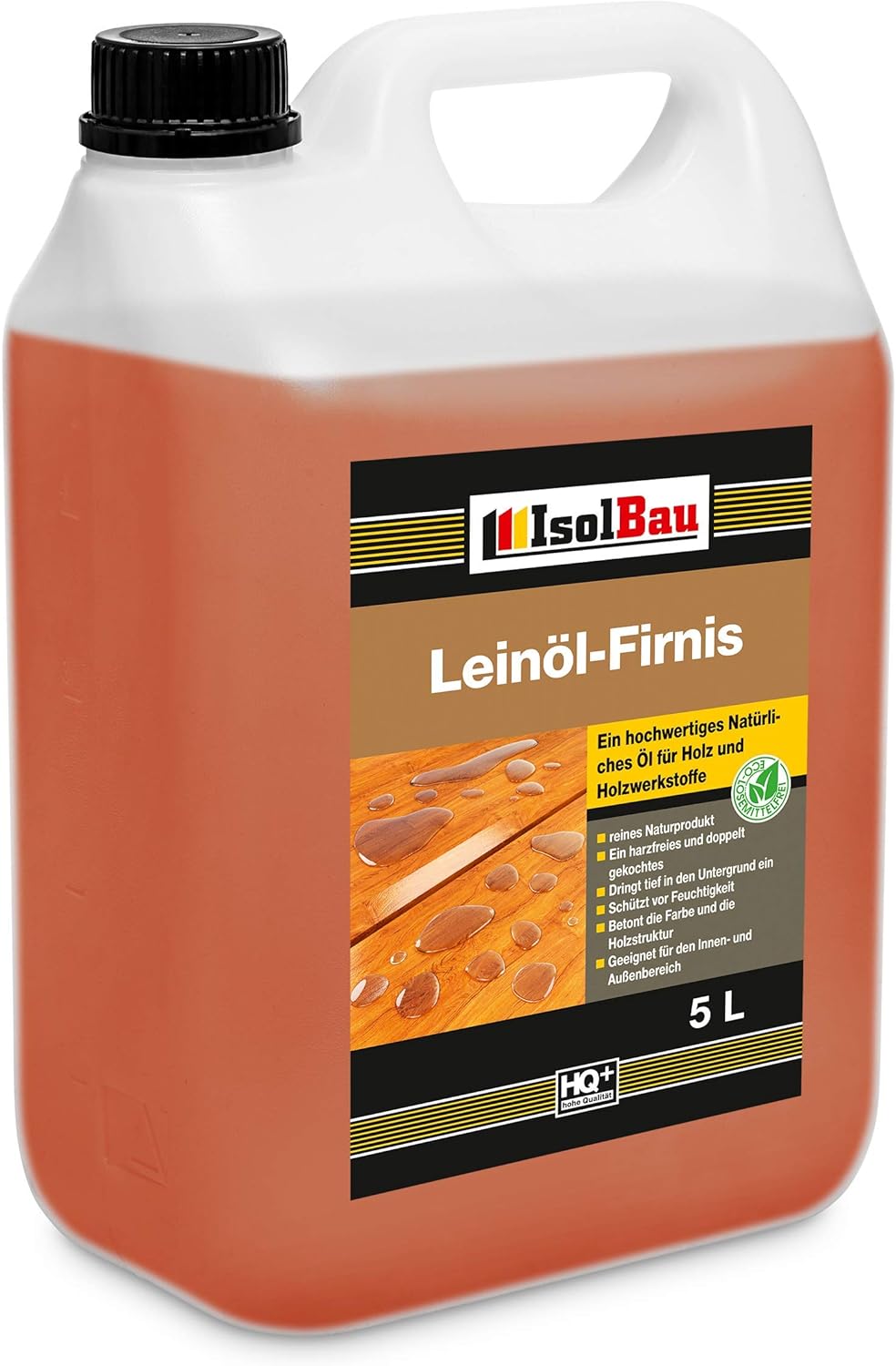 5 Liter Doppelt Gekocht NATUR Holzschutz LEINÖL- FIRNIS Holzöl Leinölfirnis Holz Möbel Lasur Holzschutz Holzpflege Harzfrei Lackfirnis Harzfrei
