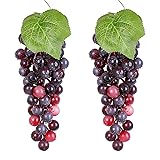 Bairdish 2 Pack Agate Green Grapes Artificial Fruit