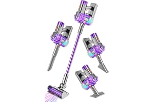 BLAXTEM 4-in-1 Kids Vacuum That Really Works, Toddler Pretend Play Cleaning Toy Set with Real Suction, Toys Working Cleaner Birthday Idea for 3 4 5 6 7+ Year Girl Boy (Purple)