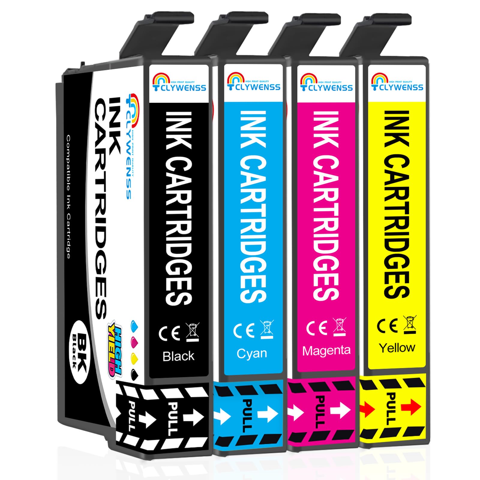Clywenss Compatible 405XL Ink Cartridges Replacement for Epson 405 XL Multipack for WorkForce Pro WF-4820 WF-3820 WF-7310 WF-7830 WF-7835 WF-7840 WF-4830 WF4820 WF3820 WF7310 WF7830 WF7840, 4-Pack