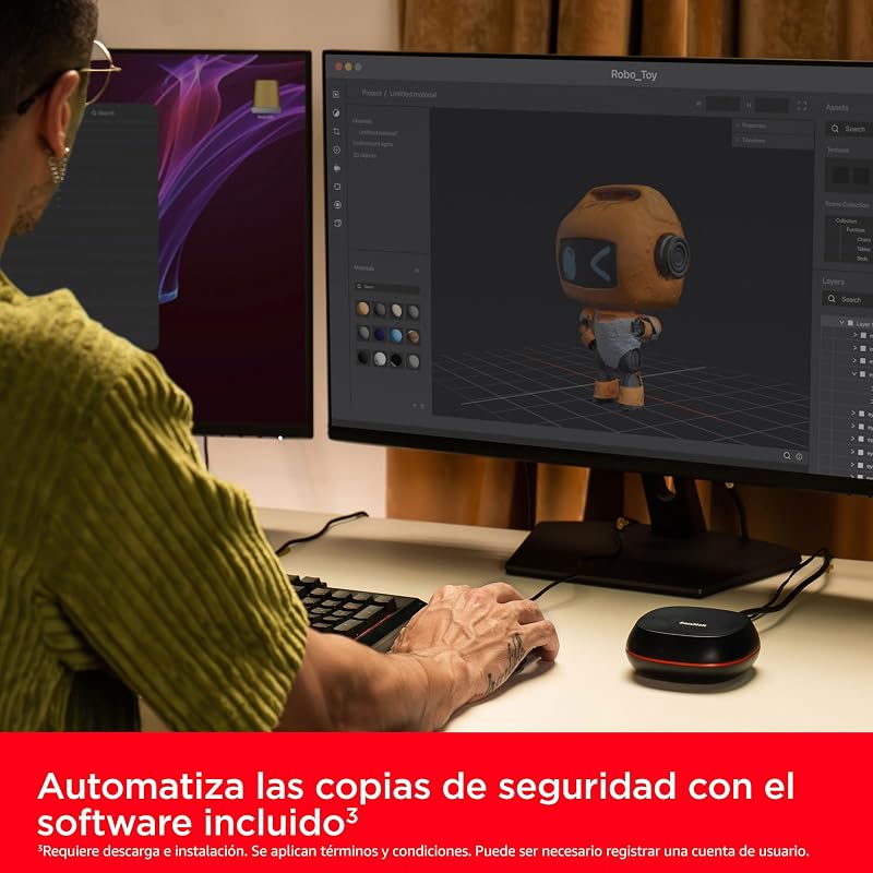 Unidade de mesa sandisk de 4 tb, disco ssd externo, unidade de estado sólido de alta capacidade com usb tipo c e velocidade de leitura de até 1000 mb/s