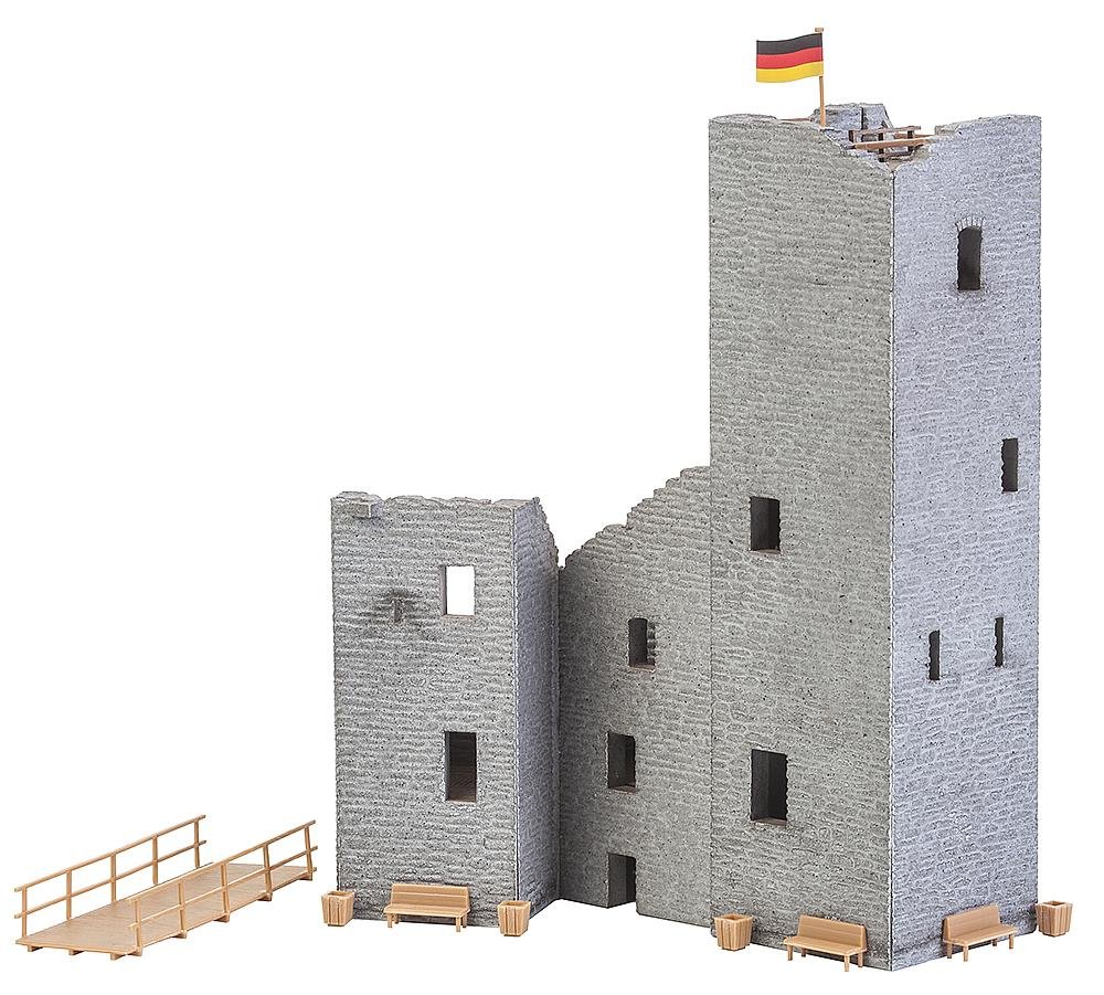 FALLER FA 130585 Castle Ruin, Accessory for Model Railway, Model Making, Grey, Brown