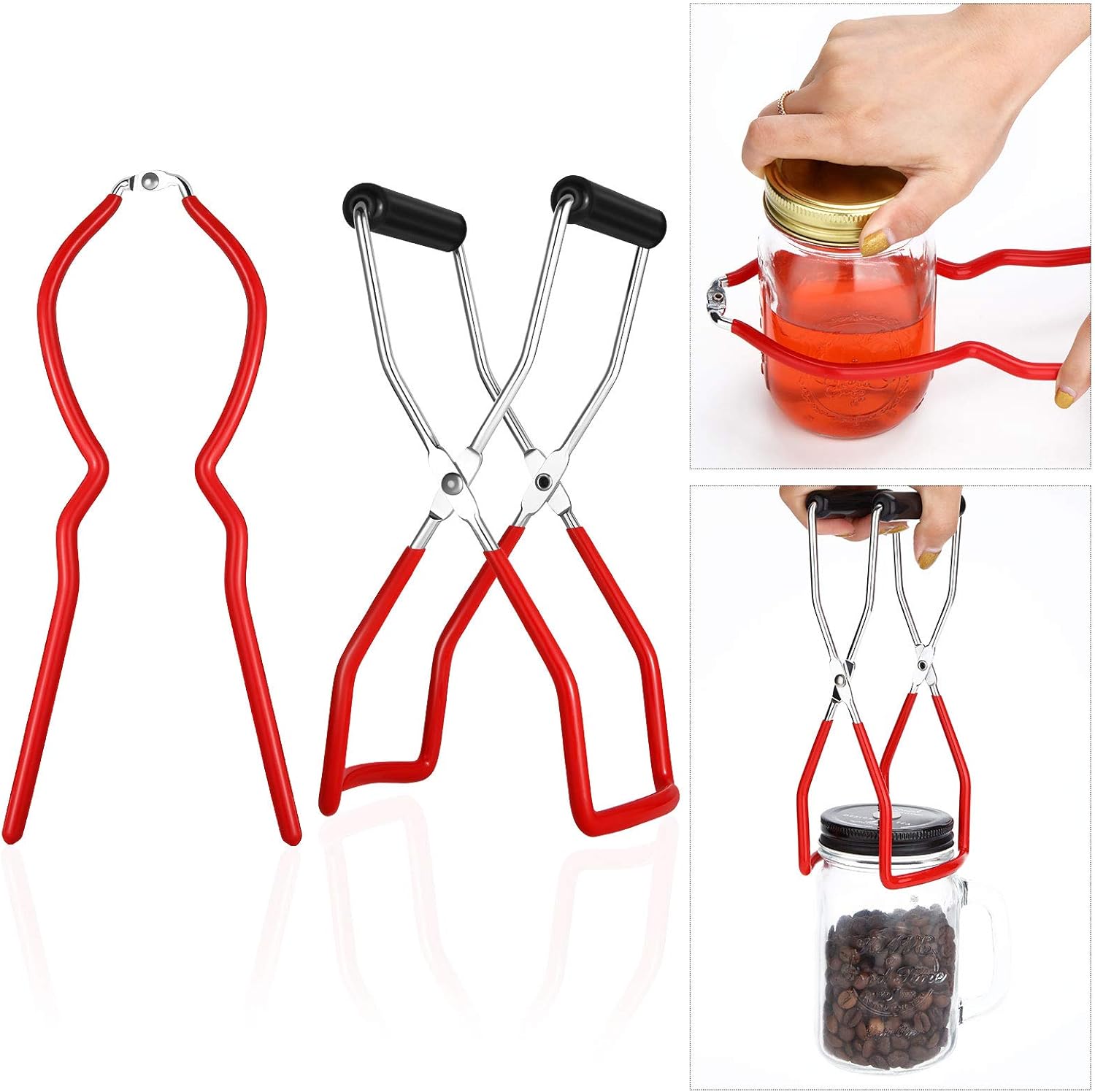 2 Pieces Canning Jar Lifter Tongs Stainless Steel Jar Lifters Jar