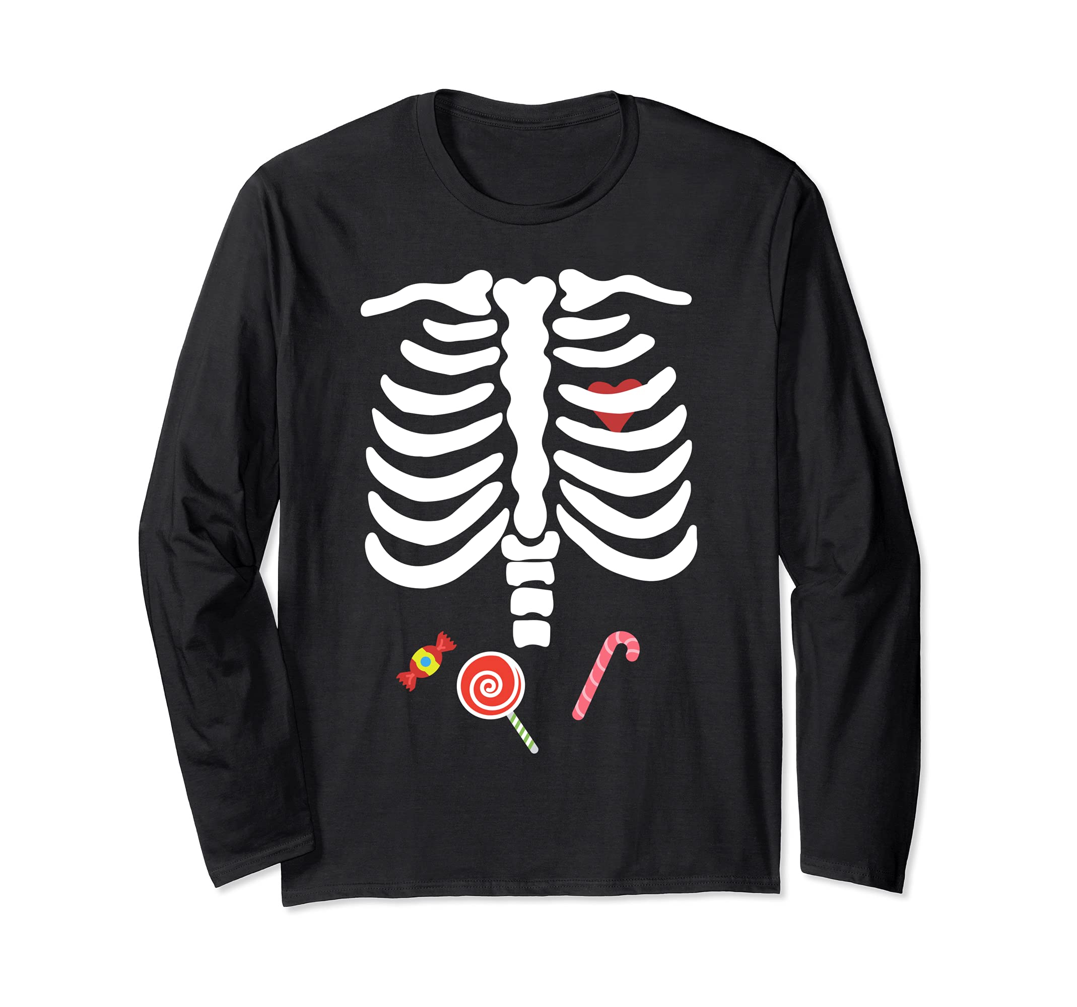 Halloween Skeleton Kids Boys Girls Costume Candy Long Sleeve T-Shirt