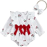 Mubineo Baby Girl Clothes Cute Ruffle Romper Outfits Long Sleeve Bodysuit Tops Infant Set Fall Winter Princess Outfit
